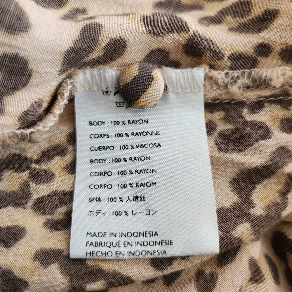 Faithfull The Brand Women's Marie Louise Leopard Print Midi Dress Size 4 - Picture 11 of 11
